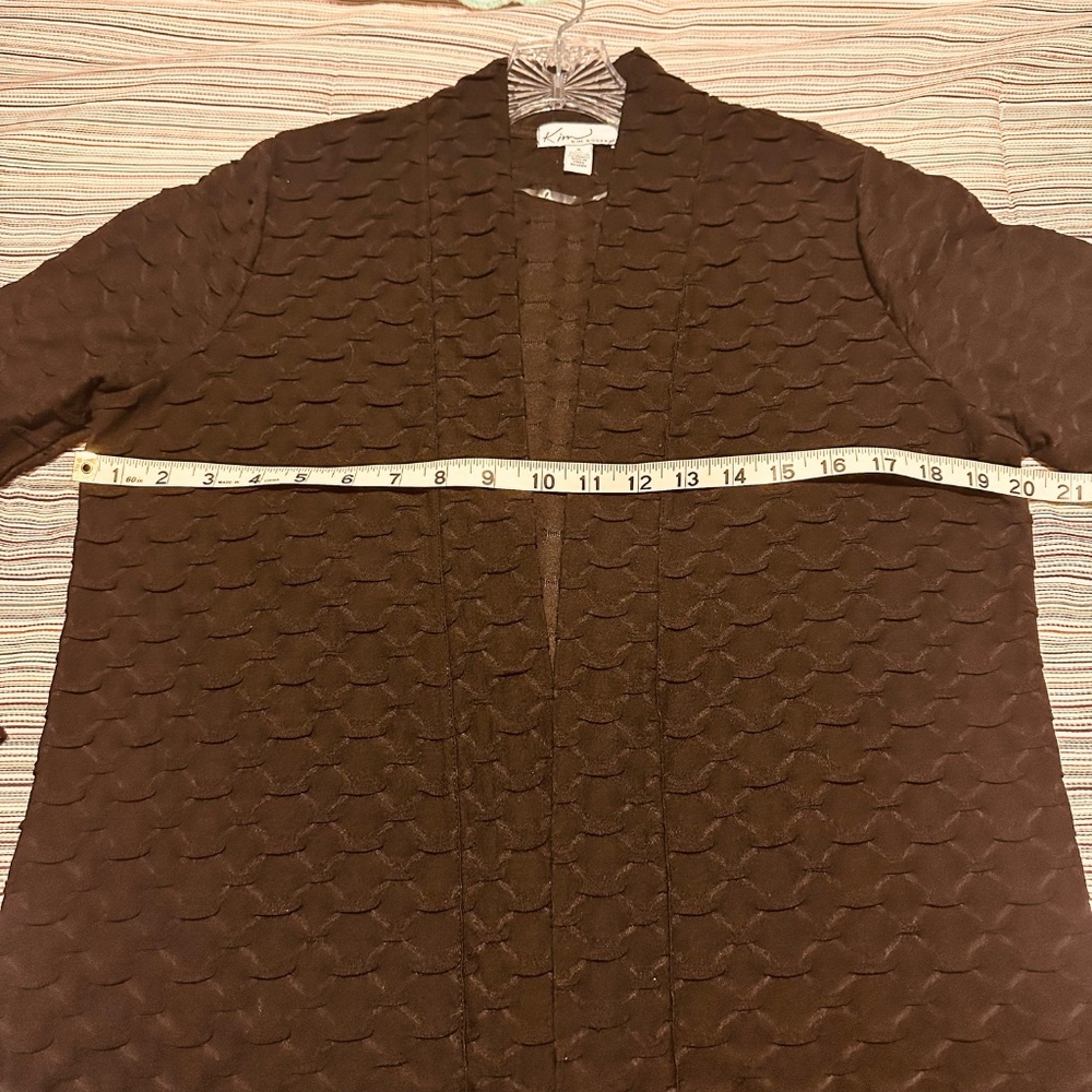 Kim Rogers Black Textured Open Front Jacket Women’s Small Long Sleeve Layering - Picture 7 of 9